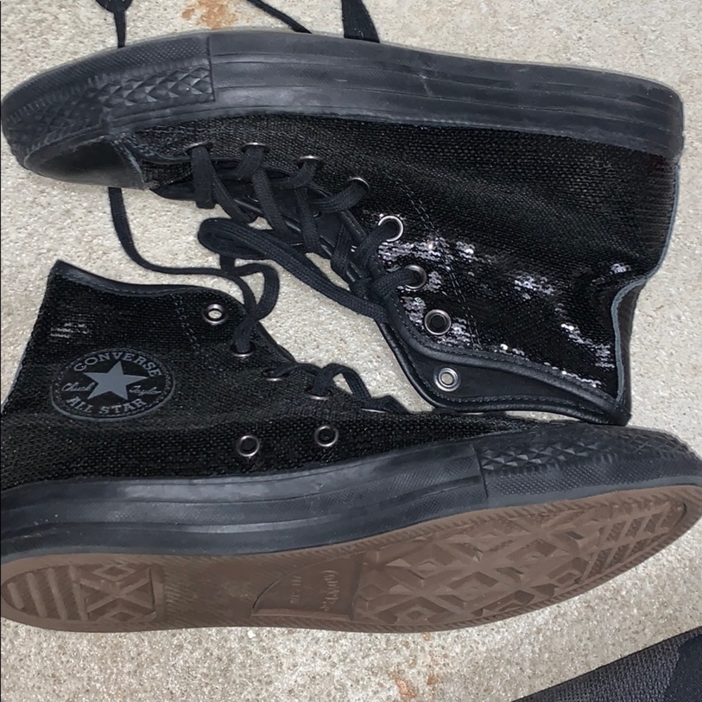 black sequined converse